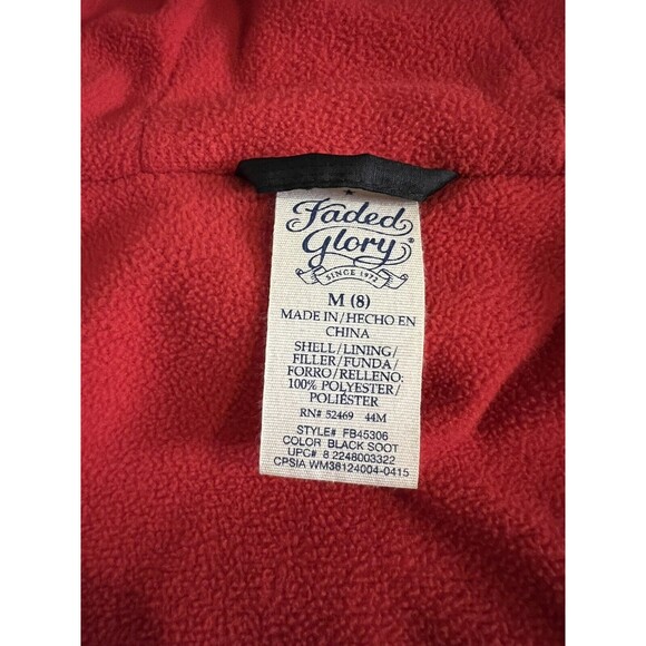 Youth/Kids Puffer Winter Jacket by Faded Glory Size M (8), Black and Red - Picture 7 of 10